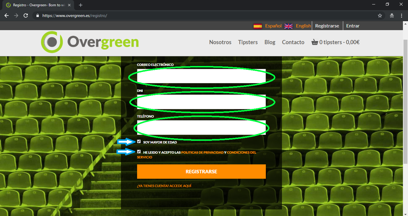 registro en overgreen